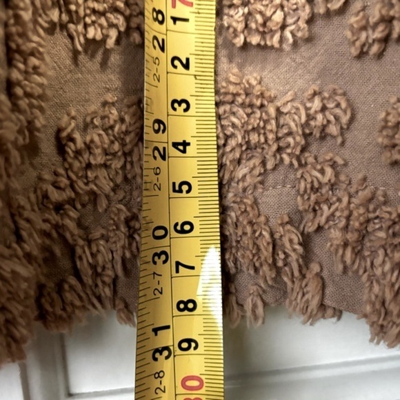 Vintage Brown Chenille Floral Rosette Collared Button Down Jacket Shacket XL 90s - Picture 9 of 9